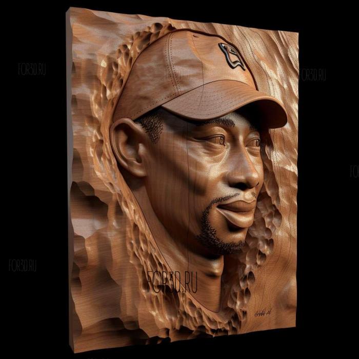 Tiger Woods 4 stl model for CNC